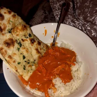 Chicken Tikka Masala and Garlic Naan