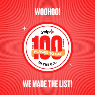 We're so grateful to share that we've been named #7 on @Yelp's 2024 Top 100 Places to Eat in the US! Mahalo for all your love and support!