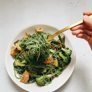 Did take out and just had to get a good photo of the avocado noodles!