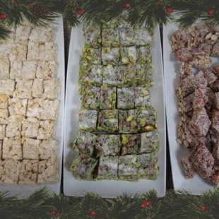 a variety of desserts