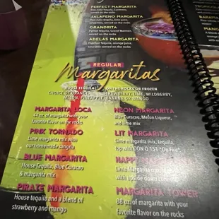 Drink menu