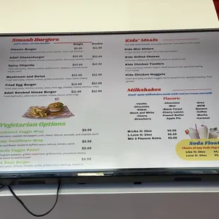 sushi and sashimi, menu