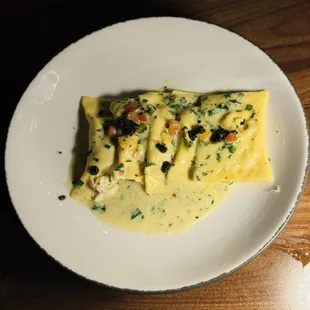 Seafood ravioli