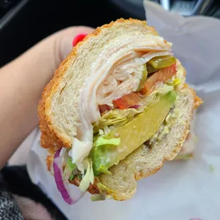 Turkey with Avocado and Jalapeños on Dutch Bread