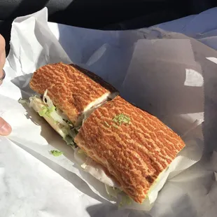 One sandwich.. aka can feed 2 hungry stomachs!