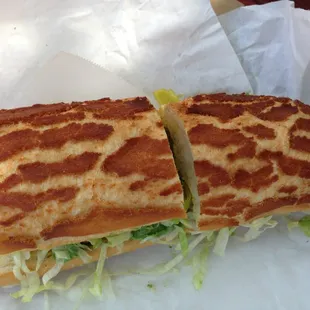 Lettuce, avocado, tomato sandwich on dutch crunch