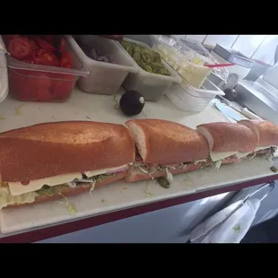 a sub sandwich on a plate