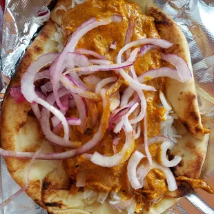Giant Butter Chicken Naan Taco!