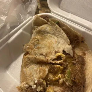 Bad food! Baleada traditional hondurian food was make with floor tortilla for burrito