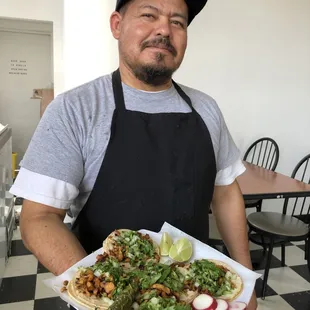 Chicken tacos - on soft shell corn tortillas...spectacular!