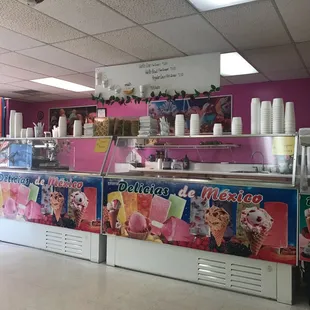 the interior of the ice cream parlor