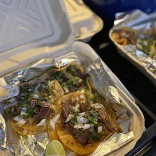 Carnitas on corn tacos