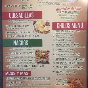 menu