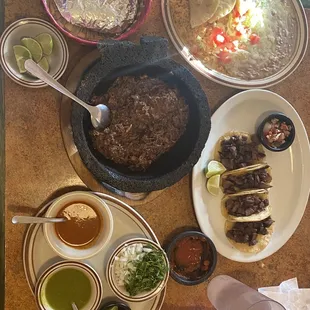 Beef tongue tacos and 16oz of barbacoa