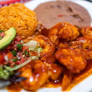 Camarones a la Diabla Plate ($20)