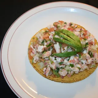 Tostada De Ceviche De Camarones o pescado