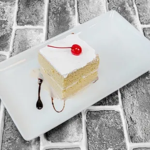 a piece of cake on a plate