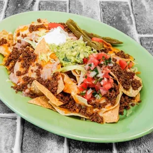 a plate of nachos