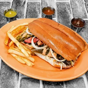 a sandwich and french fries