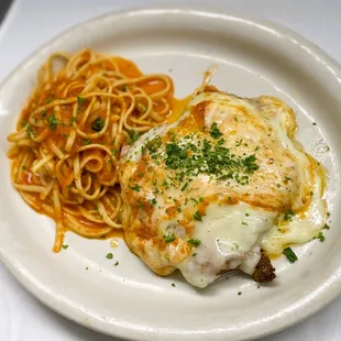 Veal Scaloppine Parmigiana &amp; Linguini Marinara
