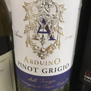 a bottle of arduino pinot grigio