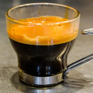 a cup of espresso coffee