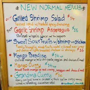 New  Normal Menu