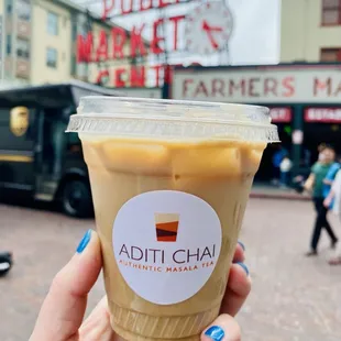 Iced chai with oat milk