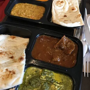 Goat &amp; saag, Butter chicken &amp; daal lunchboxes