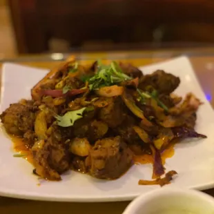a plate of food on a table
