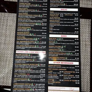 Menu ( as of Dec 2023)