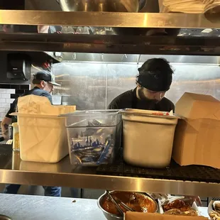 Hard working hustling staff at work