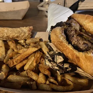 A Jalapeno Fire Crackers, Twitty Burger &amp; Hand Cut French Fries