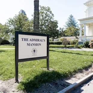 The Admiral's Mansion sign in front