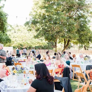 Setup for meal on the grounds of the Admirals Mansion