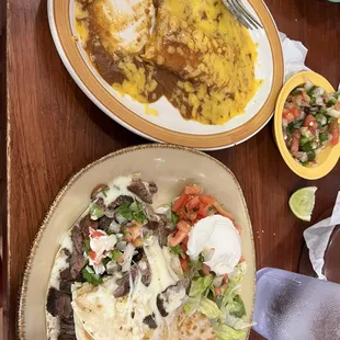 Fajita Quesadilla and cheese enchilada