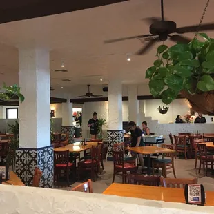the dining area of the restaurant