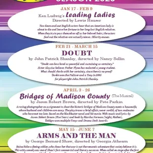 Check out what's coming up for our 2020 season!