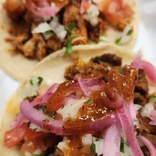 Chicken &amp; pastor tacos
