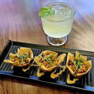 Pork Oompa Lumpia and Sparkling Calamansi