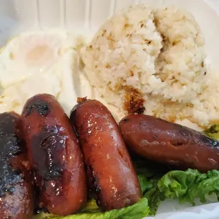 Longsilog rice plate