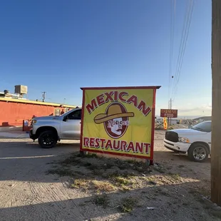 a sign for a restaurant