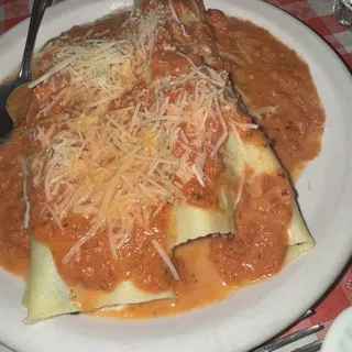 Cannelloni Filled with Spinach Italian Sausage