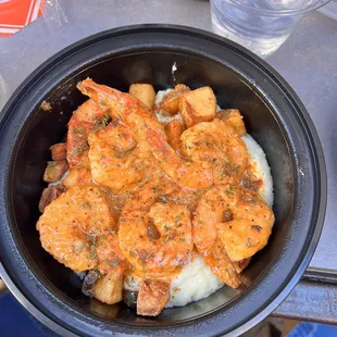 Loaded Creole Grits With Shrimp