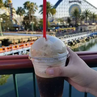coke float with vanilla ice cream