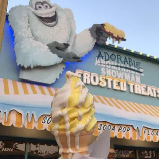 lemon soft serve dipped in white chocolate