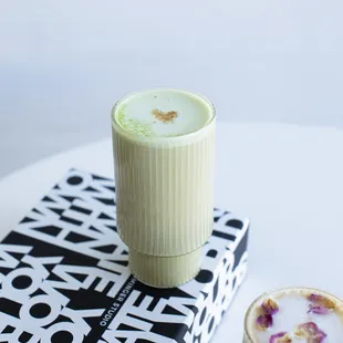 Hot Matcha Latte with Espresso shot