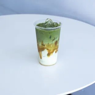 Iced Caramel Matcha Latte