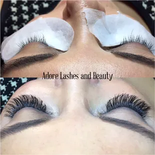 Before and after eyelash extensions  please text Luz 300-6764 for any questions. Thank you