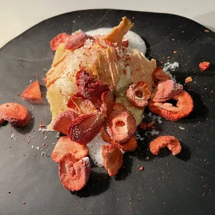 Deconstructed strawberry shortcake